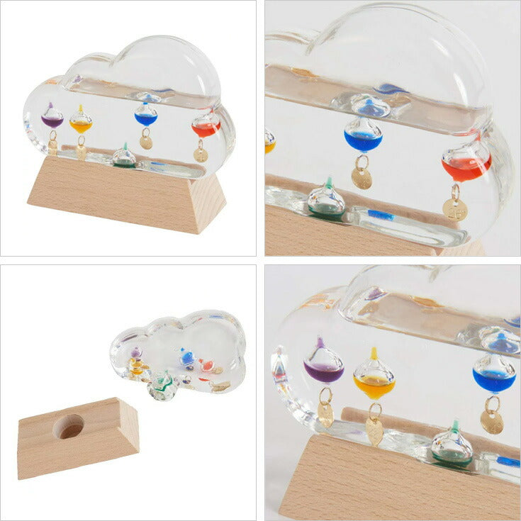 茶谷産業 Fun Science Glass float温度計 クラウド 333-211 天気管 ストームグラス ストームクラウド ガラスフロート 天気予報 気象観測 天気 温度計 オブジェ 科学 北欧 浮き球 ギフト