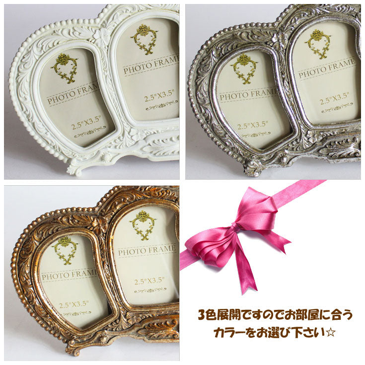ロイヤルサロン 4ウィンドウフォトフレーム = 王冠 クラウン 写真立て 壁掛け ヨーロピアン アンティーク クラシック 輸入雑貨 x700 cy9 秋月貿易=