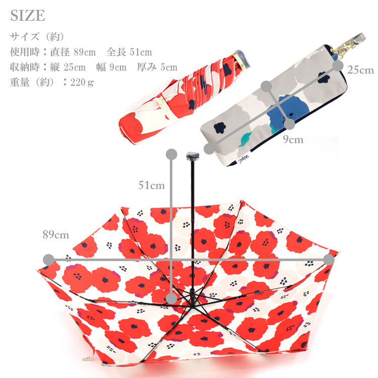 【定形外送料無料】 w.p.c ピオニ ミニ 折りたたみ傘 552-116 イエロー グリーン レッド 晴雨兼用 花柄 日傘 遮熱 UVカット 傘 折畳み傘 北欧 かわいい