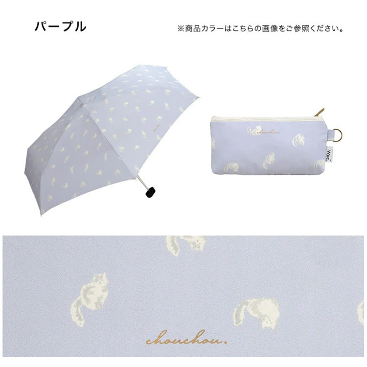 定形外送料無料 Wpc. キャッツ ミニ 雨傘 折りたたみ傘 7409-171 傘 日傘 UVカット 晴雨兼用 猫 折りたたみ ネコ ねこ 収納ケース 収納 コンパクト