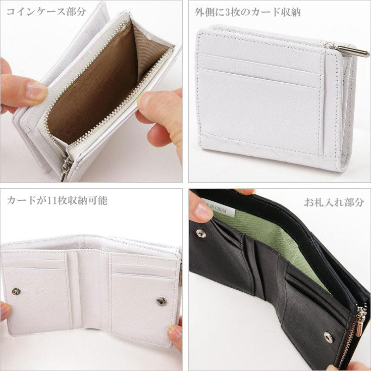 ヴュレ タイル柄 2つ折財布 B-20152 牛革 本革 短財布 サイフ 財布 コインケース