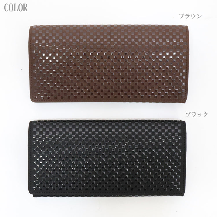 送料無料 印伝 いにしえ 長財布 9904 市松模様 レディース 財布 ウォレット 日本製 和風 おしゃれ 薄型 586-837
