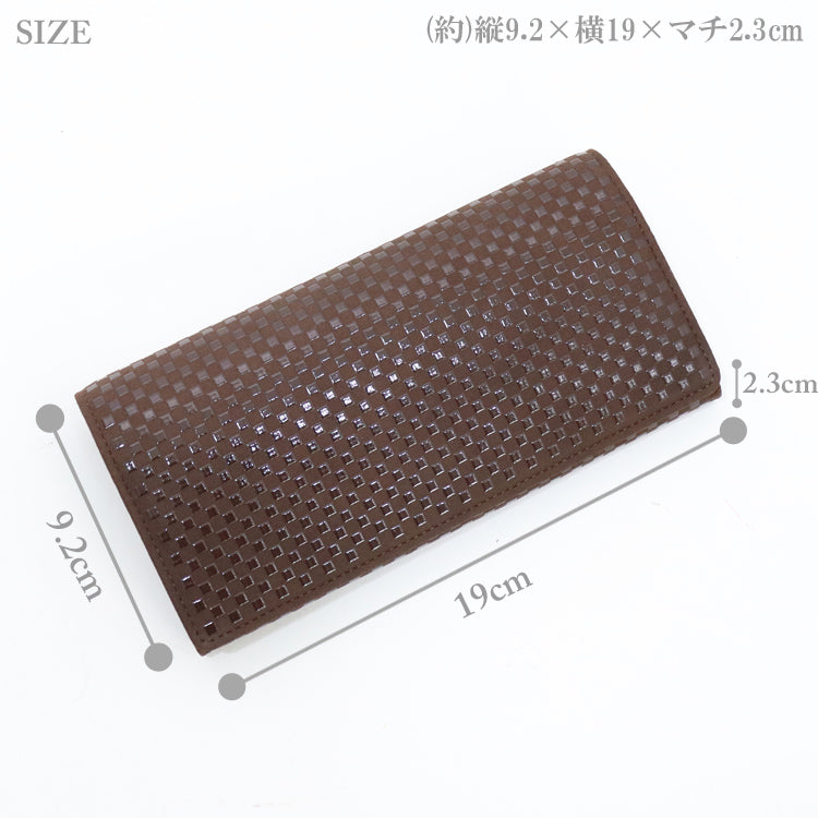 送料無料 印伝 いにしえ 長財布 9904 市松模様 レディース 財布 ウォレット 日本製 和風 おしゃれ 薄型 586-837