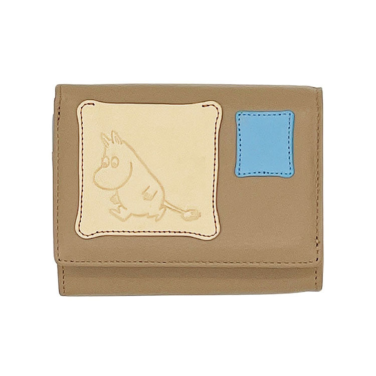 ムーミン 本革 二つ折り財布 PATCH WORK パッチワーク MOOMIN 送料無料 財布 スナフキン リトルミィ ニョロニョロ 牛革 二つ折り レザームーミン/OAK