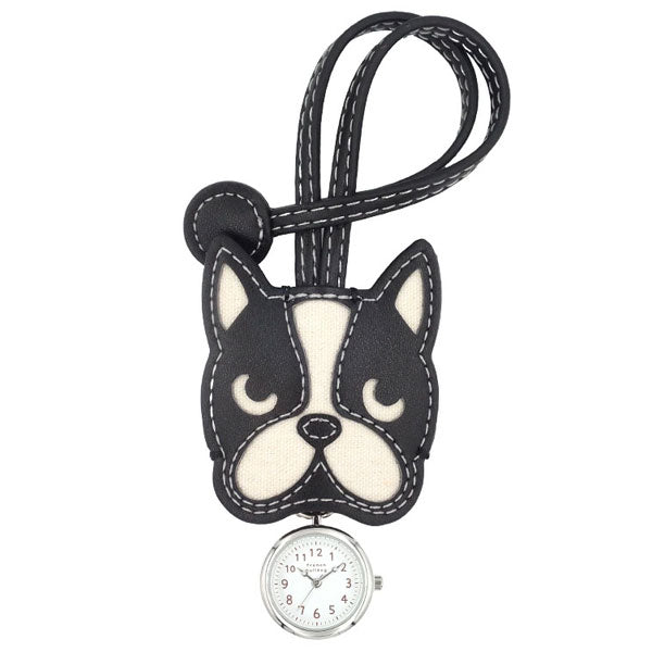 フレブルハングウォッチ ストラップ時計 定形外 送料無料 N02925A-6 フレンチブルドック イヌ 犬 バッグチャーム キーホルダー アクセサリー ウォッチ クオーツ時計 かわいい レディース 学生 ブラック