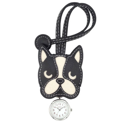 フレブルハングウォッチ ストラップ時計 定形外 送料無料 N02925A-6 フレンチブルドック イヌ 犬 バッグチャーム キーホルダー アクセサリー ウォッチ クオーツ時計 かわいい レディース 学生 ブラック