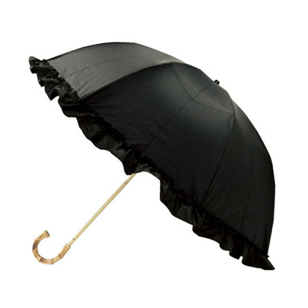 完全遮光 フリル 晴雨兼用 2段折傘 787514 ピンクトリック 傘 折り畳み傘 日傘 軽量 2way UVカット 軽量 遮光率100% 深張り 可愛い シンプル