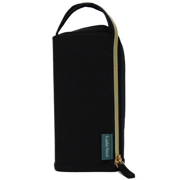 筆箱 エルガバスタンド AK074 定形外 送料無料 ペンケース 文具 筆記用具 化粧ポーチ メイクポーチ スタンド型 L字 ガジェット入れ 学校 仕事 チャコールグレー