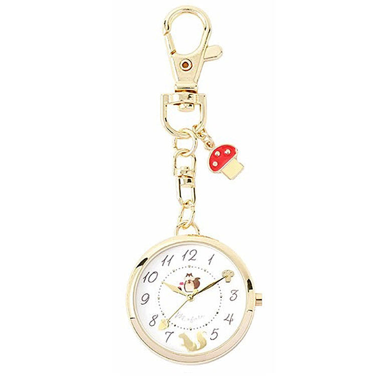 Mofute アニくる チャーム付き アニマルウォッチ 懐中時計 キーチェーン ウォッチ JN045 定形外 送料無料 アニマル 時計 鳥 ウサギ 兎 リス 猫 ネコ かわいい
