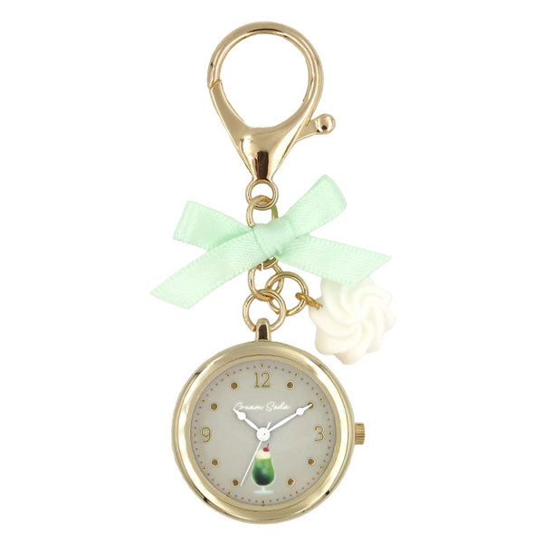 喫茶スイーツチャームウォッチ 時計 定形外 送料無料 N03525A-0 バッグチャーム キーホルダー アクセサリー ウォッチ クオーツ時計 喫茶店 プリン ホットケーキ クリームソーダ リボン かわいい 学生 クリームソーダ