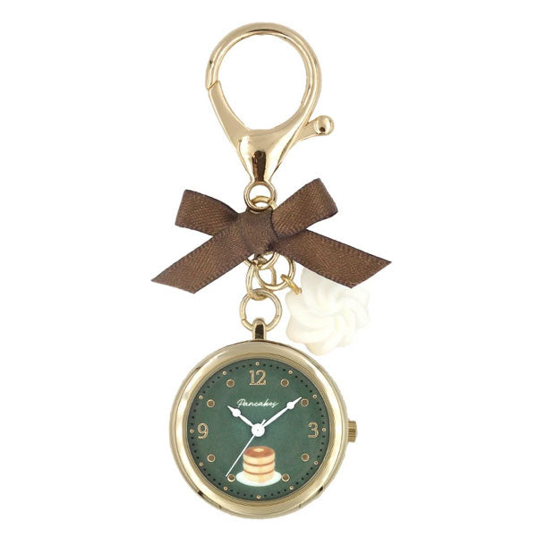 喫茶スイーツチャームウォッチ 時計 定形外 送料無料 N03525A-0 バッグチャーム キーホルダー アクセサリー ウォッチ クオーツ時計 喫茶店 プリン ホットケーキ クリームソーダ リボン かわいい 学生 クリームソーダ