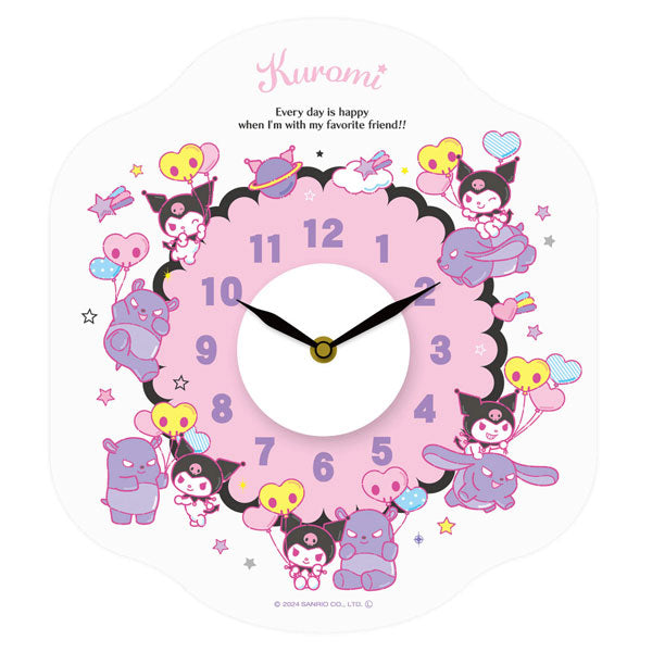 サンリオキャラクターズ ウォールクロック ステッカー 送料無料 WC-SRO サンリオ マイメロ クロミ ポムポムプリン シナモン キキララ ハローキティ 時計 壁 簡単設置 かわいい サンリオキャラクターズ