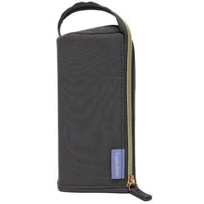 筆箱 エルガバスタンド AK074 定形外 送料無料 ペンケース 文具 筆記用具 化粧ポーチ メイクポーチ スタンド型 L字 ガジェット入れ 学校 仕事 チャコールグレー