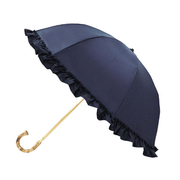 完全遮光 フリル 晴雨兼用 2段折傘 787514 ピンクトリック 傘 折り畳み傘 日傘 軽量 2way UVカット 軽量 遮光率100% 深張り 可愛い シンプル