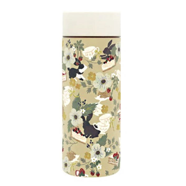 トモコハヤシ 携帯用 ステンレスボトル 300ml 送料無料 水筒 保温 保冷 真空二重構造 軽量 直飲み かわいい ねこ 花柄 テディベア いちご くま オフィス 学校ロマンティックキャット