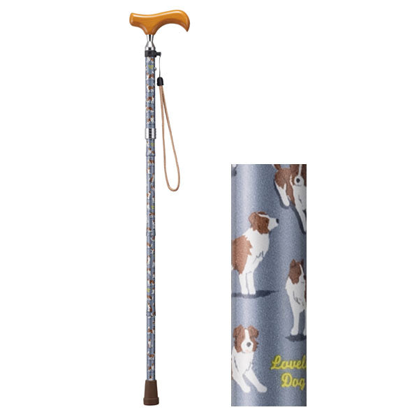 愛杖 ラブリードッグ 折り畳みステッキ 送料無料 杖 一本杖 ステッキ 犬柄 ドック いぬ 柴犬 トイプードル 移動支援用品 歩行支援用品 かわいい おしゃれ 敬老の日 ギフト アイボリー