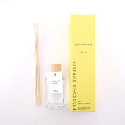 shesay 心地良い空間を香りで演出する フレグランスディフューザー Lサイズ 280ml リードディフューザー ルームフレグランス  玄関 リビング 寝室 トイレ Aベルガモットレモン