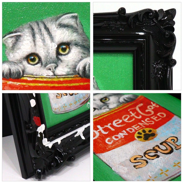 オイル ペイント アートペンキ デコフレーム シリーズ OP-05816 キャット カン 猫 ネコ ドッグ 動物 壁掛け 置き型