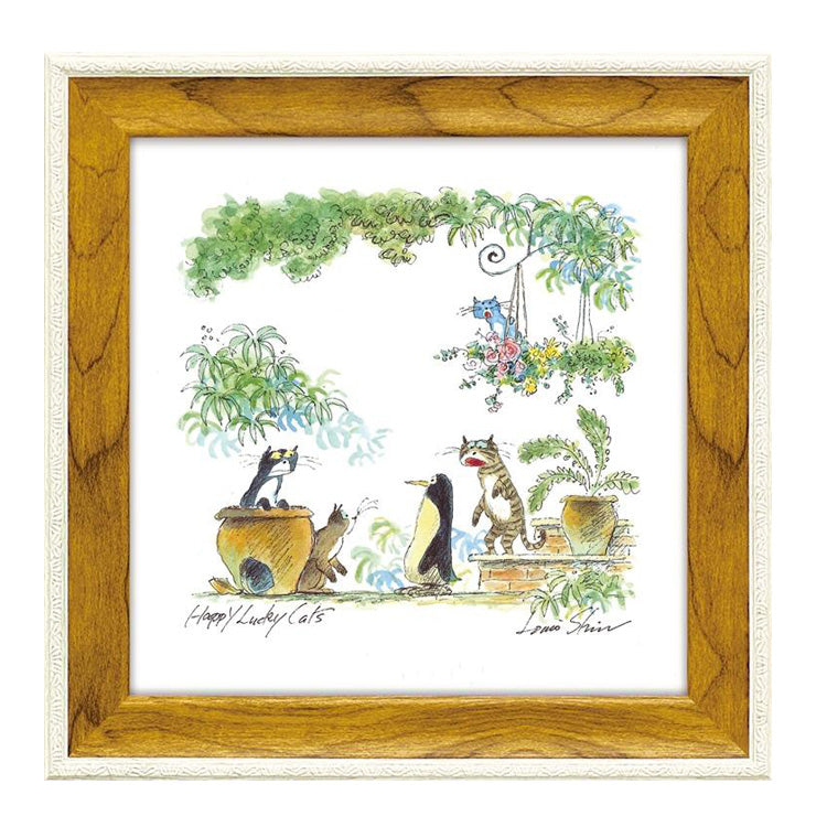 ルイ・シン アートフレーム ペンギン ケイム LS-03202 猫 動物 ペンギン 自然 アート おしゃれ 壁掛け 絵画 版画 額縁 アニマル イラスト