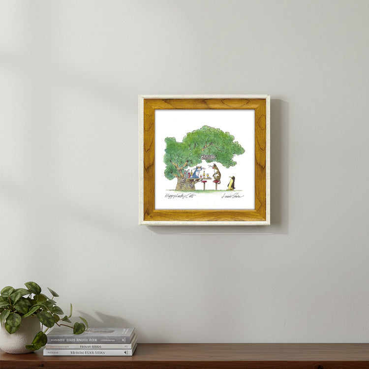 ルイ・シン アートフレーム パブ イン ウッズ LS-03206 猫 ペンギン 酒場 パブ アート おしゃれ 壁掛け 絵画 版画 額縁 アニマル イラスト