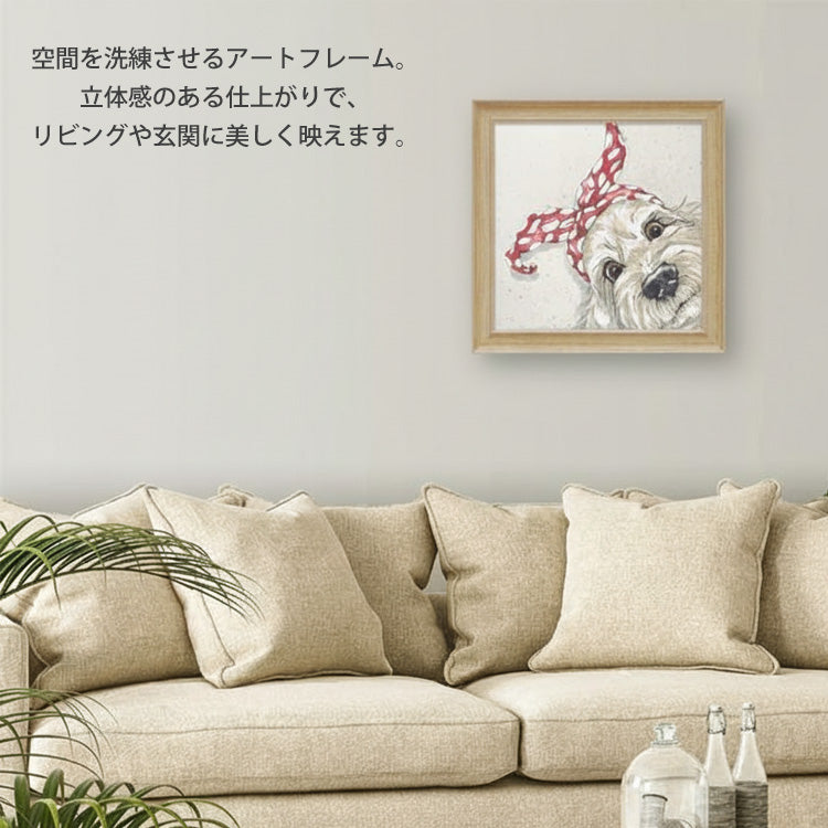 ベヴ・デイビス  ドッティ ドゥードル アートフレーム BD-09002 送料無料 犬 ドッグ アニマル 絵画 額装 壁掛け アートパネル ゲル加工 イギリス 女性作家