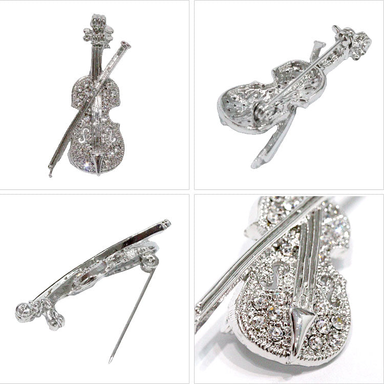 バイオリン ブローチ 定形外 送料無料 アクセサリー ピンブローチ 楽器 おしゃれ ギフト