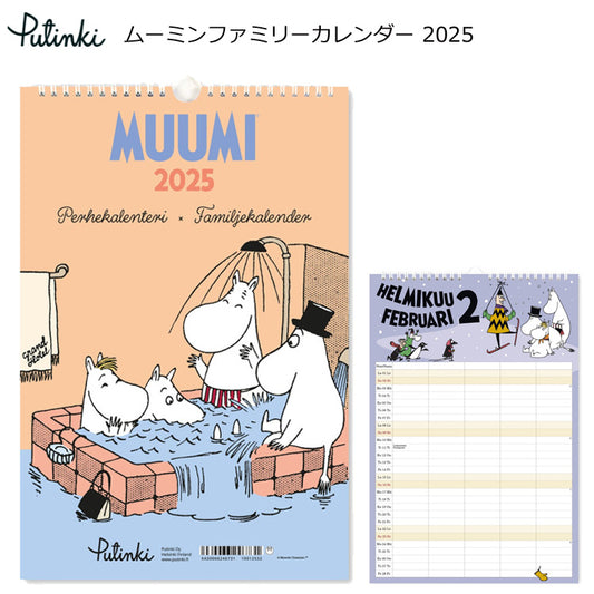 ムーミン ファミリーカレンダー 2025 壁掛け カレンダー PTK050701 プティンキ MOOMIN ムーミンカレンダー 2025年 縦型 Putinki ウォールカレンダー