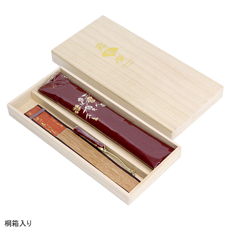 山二 寿恵廣 京都 扇子 紗羅 珊瑚 扇袋セット 桐箱入り 1334S メール便 送料無料 せんす レディース ギフト 暑さ対策 和装小物
