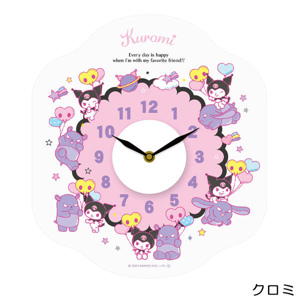 サンリオキャラクターズ ウォールクロック ステッカー 送料無料 WC-SRO サンリオ マイメロ クロミ ポムポムプリン シナモン キキララ ハローキティ 時計 壁 簡単設置 かわいい サンリオキャラクターズ