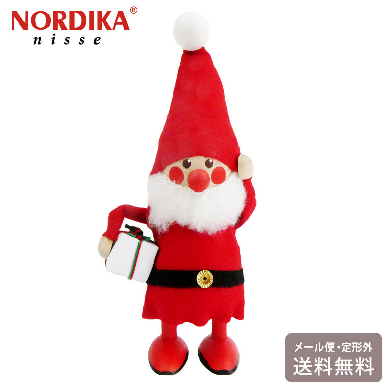 ノルディカニッセ プレゼントを持ったサンタ NRD120063 サンタ ノルディカ 定型外 送料無料 クリスマス サンタクロ－ス 木製 人形