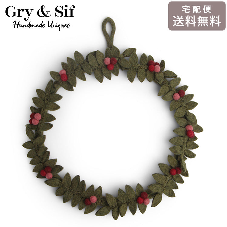 グライアンドシフ グリーンリース Big レッドベリー ビッグ リース クリスマス 玄関 インテリア 送料無料 EGF120517 ハンドメイド