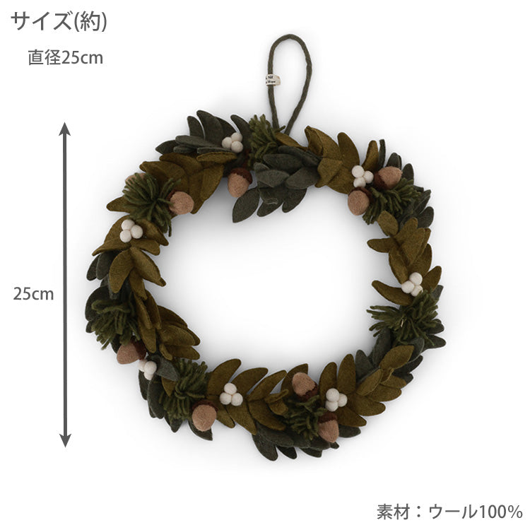グライアンドシフ リース ドングリ ホワイトベリー クリスマス 玄関 インテリア 送料無料 EGF120573 ハンドメイド おしゃれ