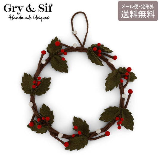 【先行予約商品 入荷次第発送】グライアンドシフ リース ヒイラギ クリスマス 玄関 インテリア 定形外 送料無料 EGF120574 ハンドメイド おしゃれ