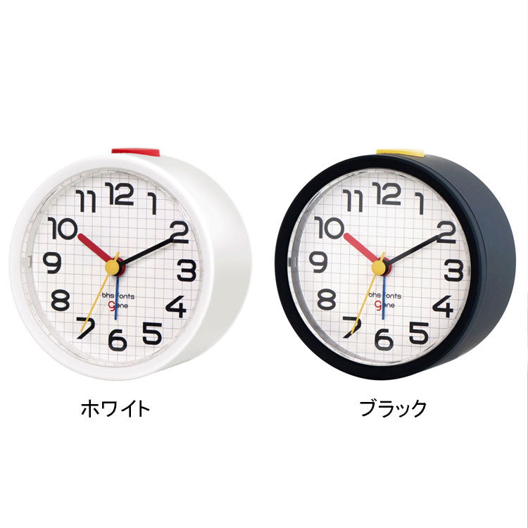 エルコミューン アラームクロック BHS GENE RO DCL-007 DCL-008 置時計 時計 クロック おしゃれ アラーム スヌーズ 機能付ホワイト