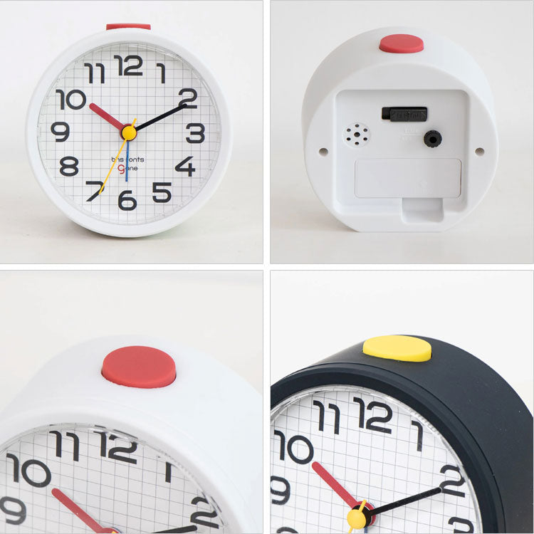 エルコミューン アラームクロック BHS GENE RO DCL-007 DCL-008 置時計 時計 クロック おしゃれ アラーム スヌーズ 機能付ホワイト