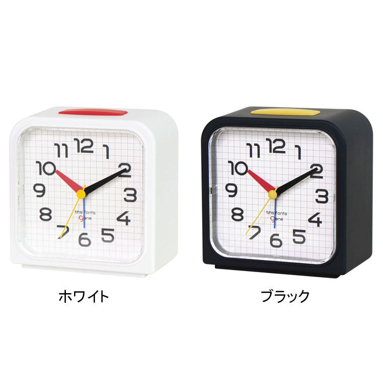 エルコミューン アラームクロック BHS GENE SQ DCL-005 DCL-006 送料無料 置時計 時計 クロック 四角 おしゃれ アラーム スヌーズ 機能付ホワイト