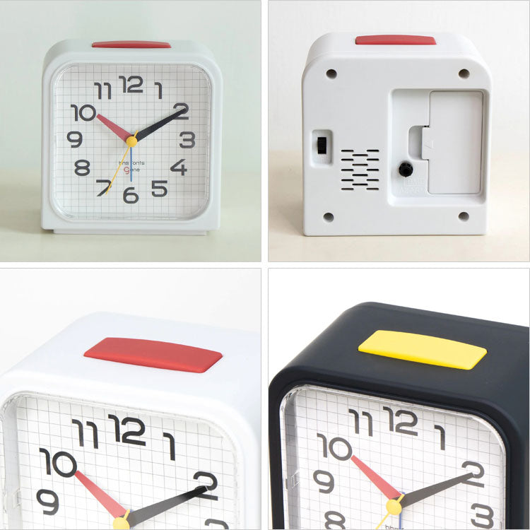 エルコミューン アラームクロック BHS GENE SQ DCL-005 DCL-006 送料無料 置時計 時計 クロック 四角 おしゃれ アラーム スヌーズ 機能付ホワイト