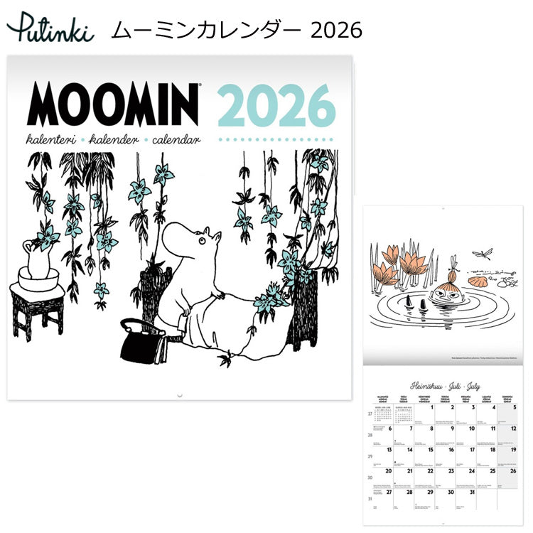 ムーミン カレンダー 2026 壁掛け PTK050771 プティンキ MOOMIN ムーミンカレンダー 2026年 30×30cm スクエア Putinki 月曜始まり 月曜 ウォールカレンダー