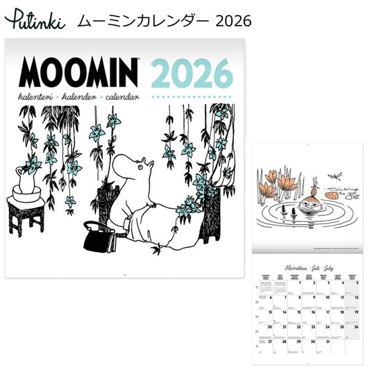 ムーミン カレンダー 2026 壁掛け PTK050771 プティンキ MOOMIN ムーミンカレンダー 2026年 30×30cm スクエア Putinki 月曜始まり 月曜 ウォールカレンダー