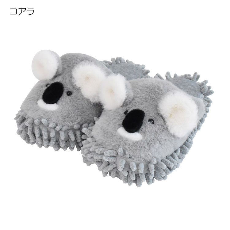 モップスリッパ MOFUZOO お掃除 定形外 送料無料 どうぶつ スリッパ ハシビロコウ シュナウザー プードル コアラ ヒヨコ アニマル モフズー ふわふわ マイクロファイバー お掃除グッズ 室内用 オールシーズン ギフトシュナウザー