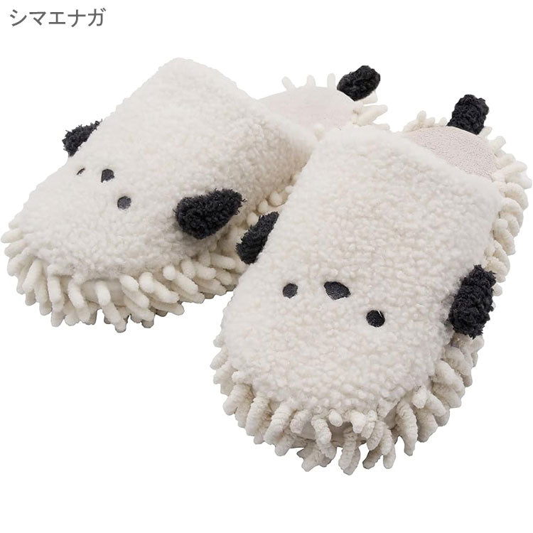 モップスリッパ solami アニマル スリッパ  お掃除スリッパ 定形外 送料無料 イヌ ネコ シマエナガ ルームシューズ 洗える もこもこ マイクロファイバーシュナウザー