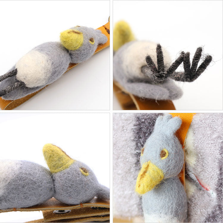 動物 グローブホルダー 手袋 ホルダー 定形外 送料無料 ネパールフェルト バッグチャーム 動物 ネコ サル シマエナガ アザラシ ハシビロコウ かわいい ふわふわトラネコ