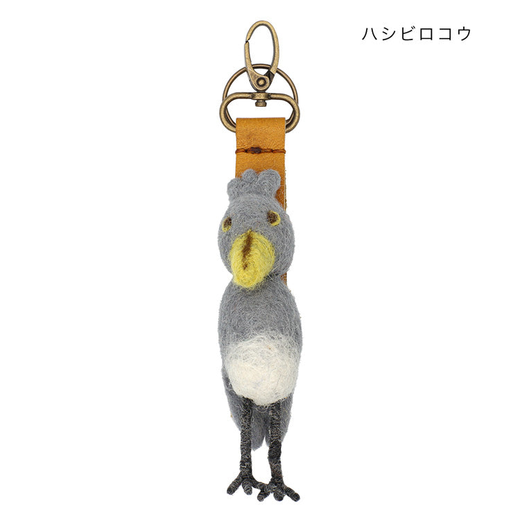 動物 グローブホルダー 手袋 ホルダー 定形外 送料無料 ネパールフェルト バッグチャーム 動物 ネコ サル シマエナガ アザラシ ハシビロコウ かわいい ふわふわトラネコ