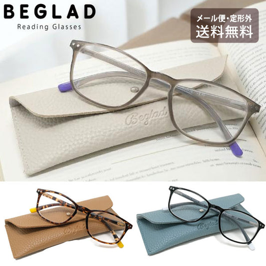 ビグラッド 老眼鏡 TM2023 おしゃれな老眼鏡 フレーム 定形外 送料無料 老眼鏡 ワンポイント 四角型 知的スクエア リーディンググラス シニアグラス ユニセックス 軽量 ケース付き ギフト