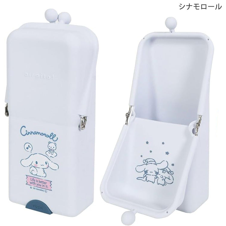 エアピタ クツワ サンリオ 筆箱 ペンケース 定形外 送料無料 SA006 ハローキティ ポチャッコ クロミ シナモロール ポーチ 小物入れ がま口 スマホスタンド 筆記用具ハローキティ