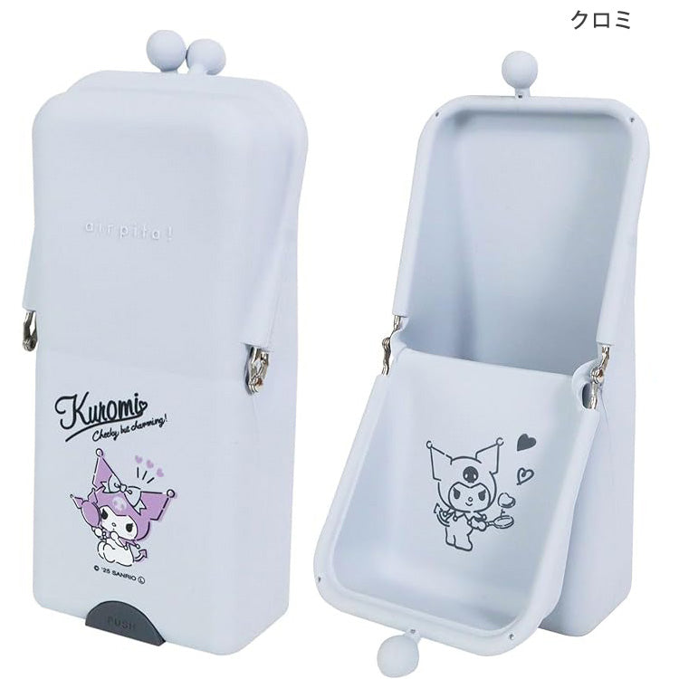 エアピタ クツワ サンリオ 筆箱 ペンケース 定形外 送料無料 SA006 ハローキティ ポチャッコ クロミ シナモロール ポーチ 小物入れ がま口 スマホスタンド 筆記用具ハローキティ