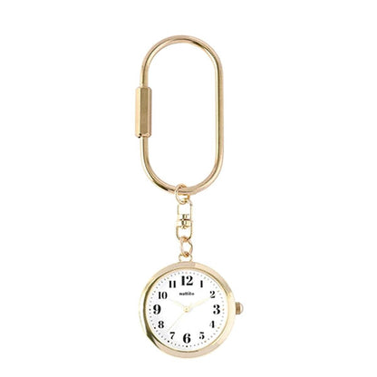 懐中時計 時計 カラビナウォッチ クルカラ ST309 定形外 送料無料 腕時計 ナースウォッチ キーチェーン キーホルダー  ウォッチ キーウォッチ 通勤 通学 ホワイト