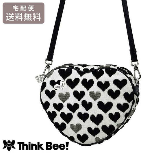 Think Bee！ シンクビー パンチDEデート ポシェット 送料無料 レディース ショルダーバック バック 斜めがけ ハート柄 ハート かわいい モノトーン