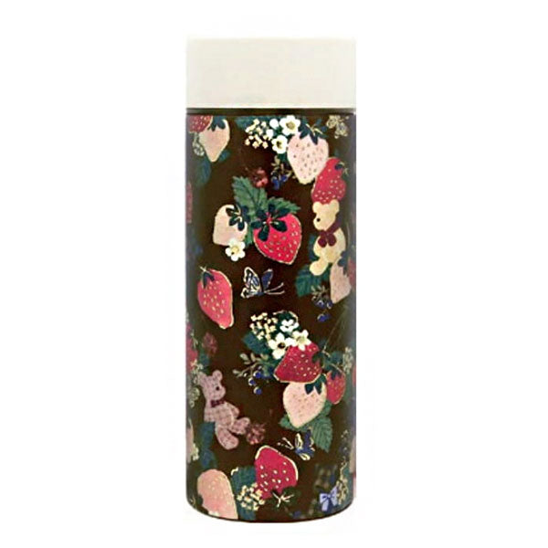 トモコハヤシ 携帯用 ステンレスボトル 300ml 送料無料 水筒 保温 保冷 真空二重構造 軽量 直飲み かわいい ねこ 花柄 テディベア いちご くま オフィス 学校ロマンティックキャット