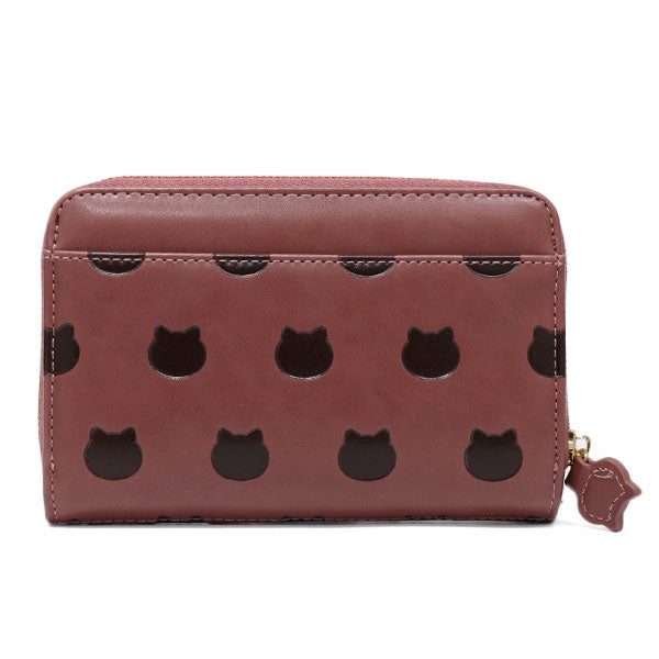 ねこねこぽこぽこ 2つ折り財布 定形外 送料無料  2つ折り 財布 合成皮革 ネコ 猫 型押し かわいい シンプル Wallet